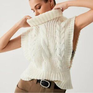 COMMENSE Turtleneck Cable Knit Sweater Vest